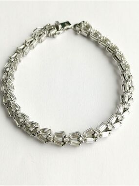 Vintage Silver cz tennis bracelet